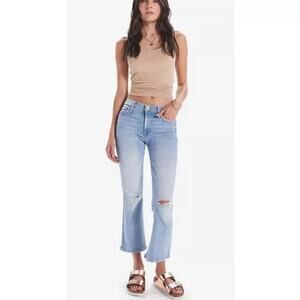 Mother Denim The Outsider Ankle Chew in Poisoned Petals Cropped Jeans Size 25